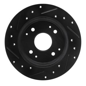 Acura CL Brake Rotor (1) - Rear Right - R1 Concepts - Drilled & Slotted - Black - `98-`02